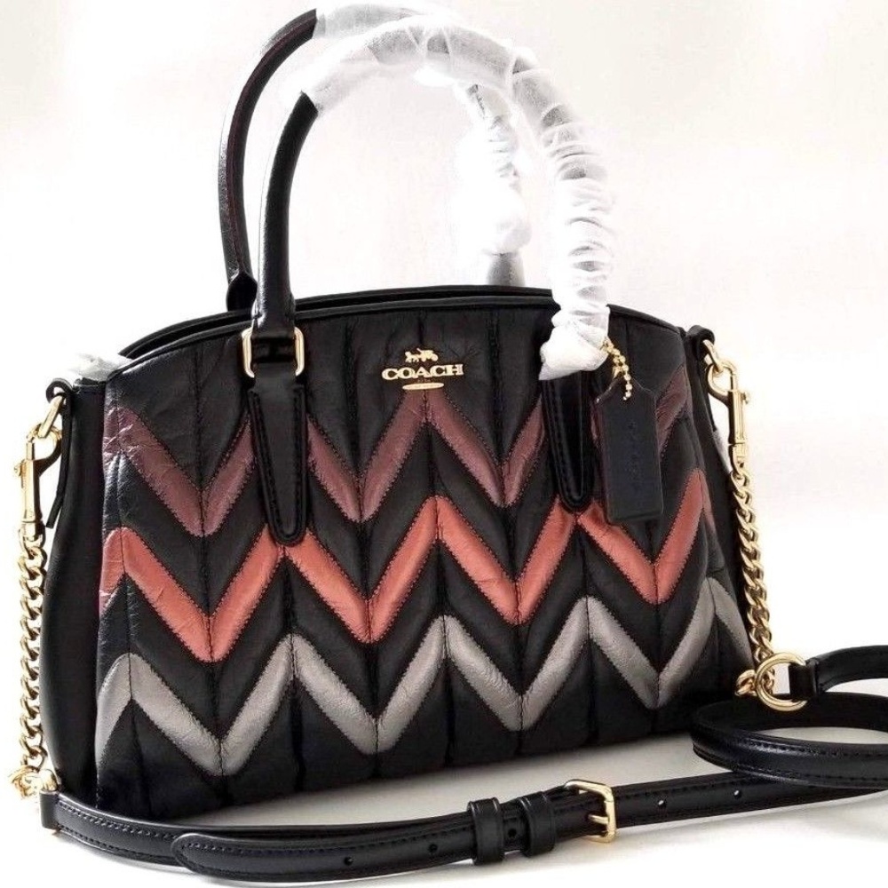 NEW Coach Color-block metallic Quilted leather bag - Picture 5 of 8